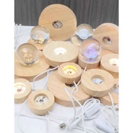 ((AE) Log LED Lamp Holder 5W With Switch Oak