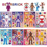 Terrifying Bearbrick Puzzle Stickers with A Teddy Bear Theme DIY Making Facial Art Stickers for Children's Game Supplies Stickers