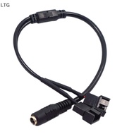 LTG Carmelun DC 5521 to 4Pin PWM 4 Pin 2 Way Computer PC Router Fan Power Adapter Cable 12V