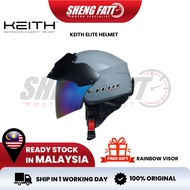 Helmet Keith Elite HALF HELMET WITH Visor Rainbow Visor HELMET STENG SIRIM HELMET STENG MURAH HELMET