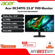 Acer EK241YG 120Hz | 23.8" Monitor | 1ms VRB | FHD | IPS | HDMI & VGA | VESA | 99% sRGB | AMD Freesy