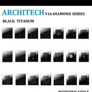 architect saklar sakelar stop kontak diamond hitam black titanium v16