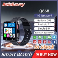 Rainbuvvy PGDWATCH Q668 Man Woman 4G Network Smart Watch Quad Core 2.64inch HD Screen 3GB RAM 32GB R