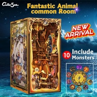 Cutebee บ้านตุ๊กตา DIY Book Nook ที่กั้นหนังสือdiy บ้านของเล่น ของเล่น diy โมเดลบ้าน รวมถึงฝาครอบกัน