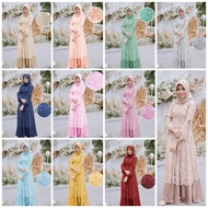 MAXI PEFIRA SABIYAN JULEHA DRESS GAMIS VELVET COMBI BRUKAT TILE PEARL EMBROIDERY PREMIUM 11 COLORS