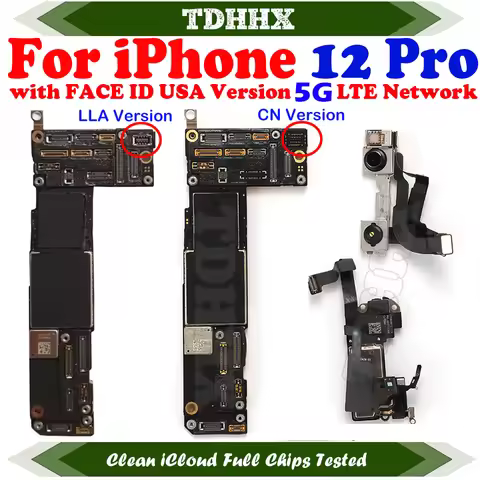 Working Well Mainboard for iPhone 12 Pro Motherboard 512GB 256G CleaniCloud Full with Face ID Main L