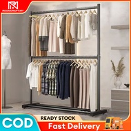 1.8M Double Layer Strong Steel Structure Hanging Organizer Rack/Penyidai Baju/Cloth Clothes Rack/Han