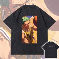 羅羅亞·索隆 Roronoa Zoro 海賊王 航海王湖人隊 球衣造型 做舊水洗純棉短TEE 台灣製
