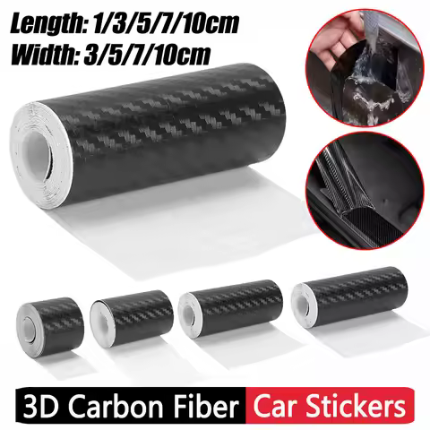 1/3/5/7/10M 3D Carbon Fiber Car Wrap Sheet Roll Film Auto Motorcycle DIY Styling Black Car Stickers 