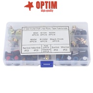 OPTIM 80Pcs Potentiometer Kit, B5K B10K B20K B50K B100K Assortment Kit Adjustable Potentiometer, Set