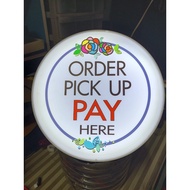 ORDER PICK UP PAY HERE Light Sign Beautiful And Eye-Catching LED Diameter 24 Cm.