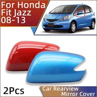 Pair Car Rearview Mirror Cover Lid For Honda Fit Jazz 2009 2010 2011 2012 2013 GE6 GE8 Car Door Exte