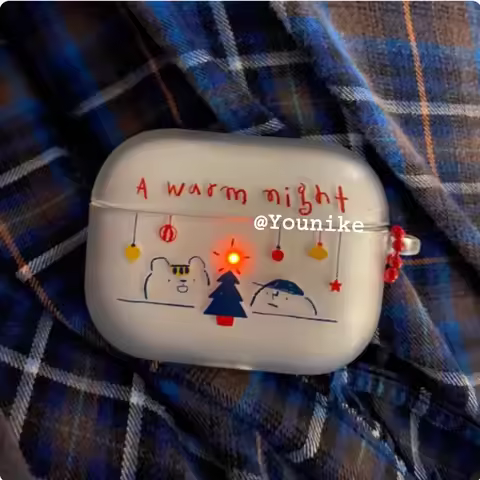 Korean Warm Night Cute Airpod Case for AirPods 4 2 3 Pro 2 AirPod Airpods Pro Case Clear TPU Air Pod