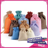 Drawstring Burlap Bag Linen Pouch Mini Jute Bag Gift Bag Drawstring Pouch Uncang Bag Beg Uncang Door