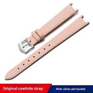 Suitable for DKNY Watch/DKNY Genuine Leather Watch Band Womens Thin Notch Cowhide Bracelet Red White