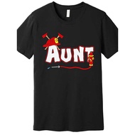 Men's Firefighter Aunt Graphic T-Shirt - Funny Black Short Sleeve Cotton Tee with "AUNT" Design, Fir