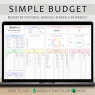 2026 Digital Planner, Budget Planner Monthly Budget Spreadsheet Paycheck Budget Simple Weekly Financ