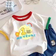 Boys and girls kindergarten class uniform T-shirt 男女童幼儿园班服T恤定制小学生毕业拍照短袖纯棉儿童装活动演出26/4/711