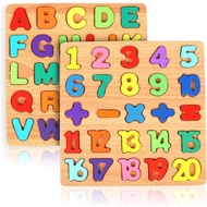 2 Pek Teka-teki Kayu, Teka-teki Nombor Abjad Kanak-kanak Kecil, Mainan Pembelajaran ABC untuk Kanak-