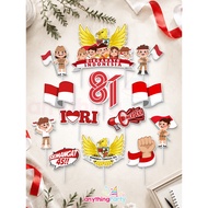 Indonesian Independence Day 81th Anniversary Cake Topper - Cake Pick Decoration Decoration Pudding C