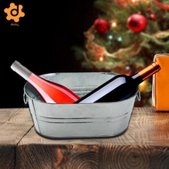 [utruiut0k] Galvanized Tub Ice Bucket for Parties Tin Rustic Ice Holder Ice Tub Beer Tub for