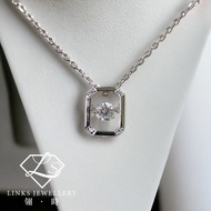 ［Real Moissanite］Can Pass Diamond Test 18K Gold Dancing Diamond Long Square Necklace Pendant MNG059 