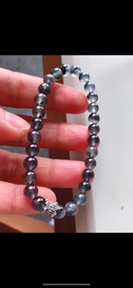 天然翡翠  A玉 玉珠 玉鏈 手鏈 •玻璃種烏雞翡翠手串