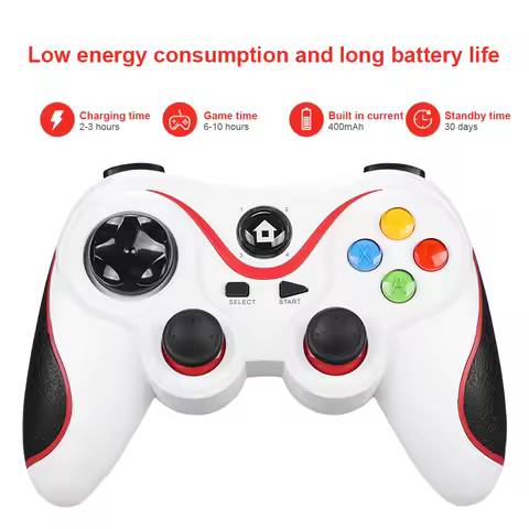 V8 2.4G Wireless Game Controller Gaming Controller BT Wireless Gamepad Dual Vibration for Android/iO