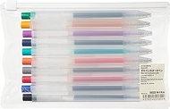 Muji Clear Ballpoint Gel Pen 0.5mm [10 colors SET] retractable