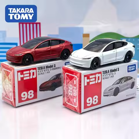Takara Tomy Tomica No. 98 Tesla Model 3 (Box) Mini Car Alloy car Diecast Model Replica Series Childr