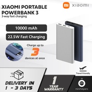 【READY STOCKS】Xiaomi Portable Powerbank 3 10000mAh 3 Devices Fast Charging Travel Friendly