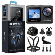 AKASO Brave 7 LE Action Camera with Wrist Strap and Chest Strap Action Camera Accessories Kit Bundle