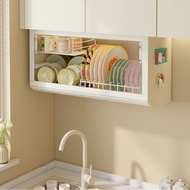 Ready Stock Shelf Kitchen Storage Rack Multifunctional Dish Storage Box Wall-Mounted Dish Rack Below