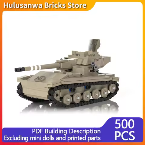 AMX-13 Light Military Tank Model MOC Building Bricks War Equipment Modular Technology Gifts Holiday