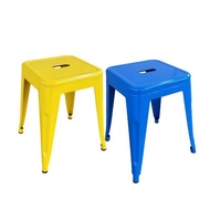 Square Stool Metal Stool Creative Industrial Iron Bar Stool Simple Stackable Dining Stool Fashion Ca