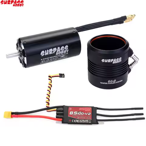 SURPASS HOBBY 2948 2958 2968 3660 3670 Waterproof Motor w/ Water Cooling Jacket & 40A 50A 60A 80A 10