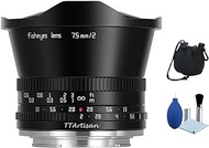 TTArtisan 7.5mm F2 APS-C Fisheye Lens 180° Ultra Wide Angle Large Aperture Manual Focus Lens for Fuji X Camera XT10 XT20 XT3 XT30 XT4 XT100 XE3 XA1 XA2 XA3 XPRO2 XS10
