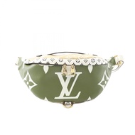 【二手】路易威登LOUIS VUITTON腰包/斜背包/臀包 MM M44611 白色/卡其色 PVC塗層帆布皮革臀包