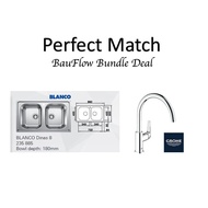 Blanco Double Bowls Sink BUNDLE With GROHE Mixer Tap