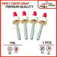 MERAH Medicine Drop Pipette / 1ml Drop Pipette | Medicine Dropper Pipette | 1ml Cosmetic Pipette / D