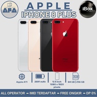 APPLE IPHONE 8 PLUS 256GB 64GB ORIGINAL FULLSET GARANSI RESMI IBOX - AFAPHONE - Black Silver Gold Re