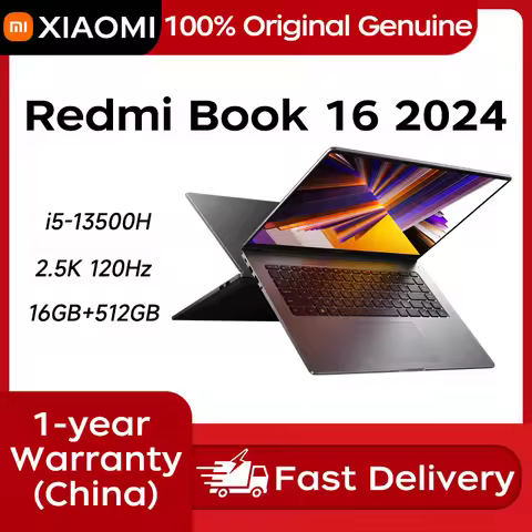 Xiaomi Laptop RedmiBook 16 2024 Intel Core i5-13500H 16G DDR5 512G/1TB/2TB SSD 16” 2.5K 120Hz EVO Ce