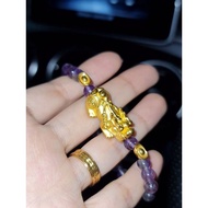 999 Pure Gold Large Pixiu Bracelet with Gold ingot (REAL GOLD!! NOT PLATED!!)