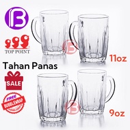 【BOSS & Bos's】TOP POINT 9oz 11oz Tempered Glass Mug Cawan Teh Tarik Terbaja Kopi Kopitiam Tea Coffee