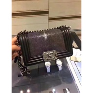 #C  High Ding Pearl Fish Skin leboy Chain Bag~Classic Size 25cm~Inner Sheepskin Including Full Set P