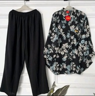 Oneset Crinkle Aleva Combinasi Jumbo || Set Celana Crinkle Terbaru