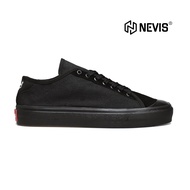 Sepatu Sneakers Casual Pria Wanita Nevis Boston Sepatu Casual Kets Sekolah Full HItam Polos