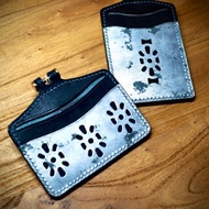 銀色系丨澳門鐵門花丨證件套丨員工卡套丨意大利牛皮手造