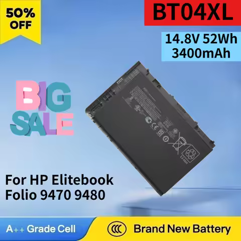 BT04XL 14.8V 52Wh 3400mAh Battery for HP Elitebook Folio 9470 9480 9470M Series H4Q47AA HSTNN-IB3Z H