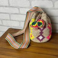 哥倫比亞製 單肩斜背包 單揹帶 Wayuu 編織手工包 幻彩雲光